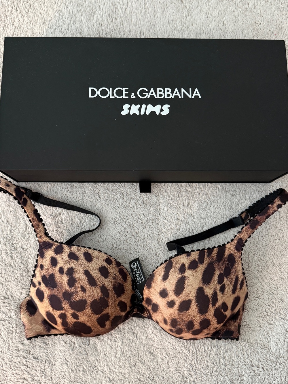 SKIMS x Dolce & Gabbana Leopard Print Push-Up Bra - Brown